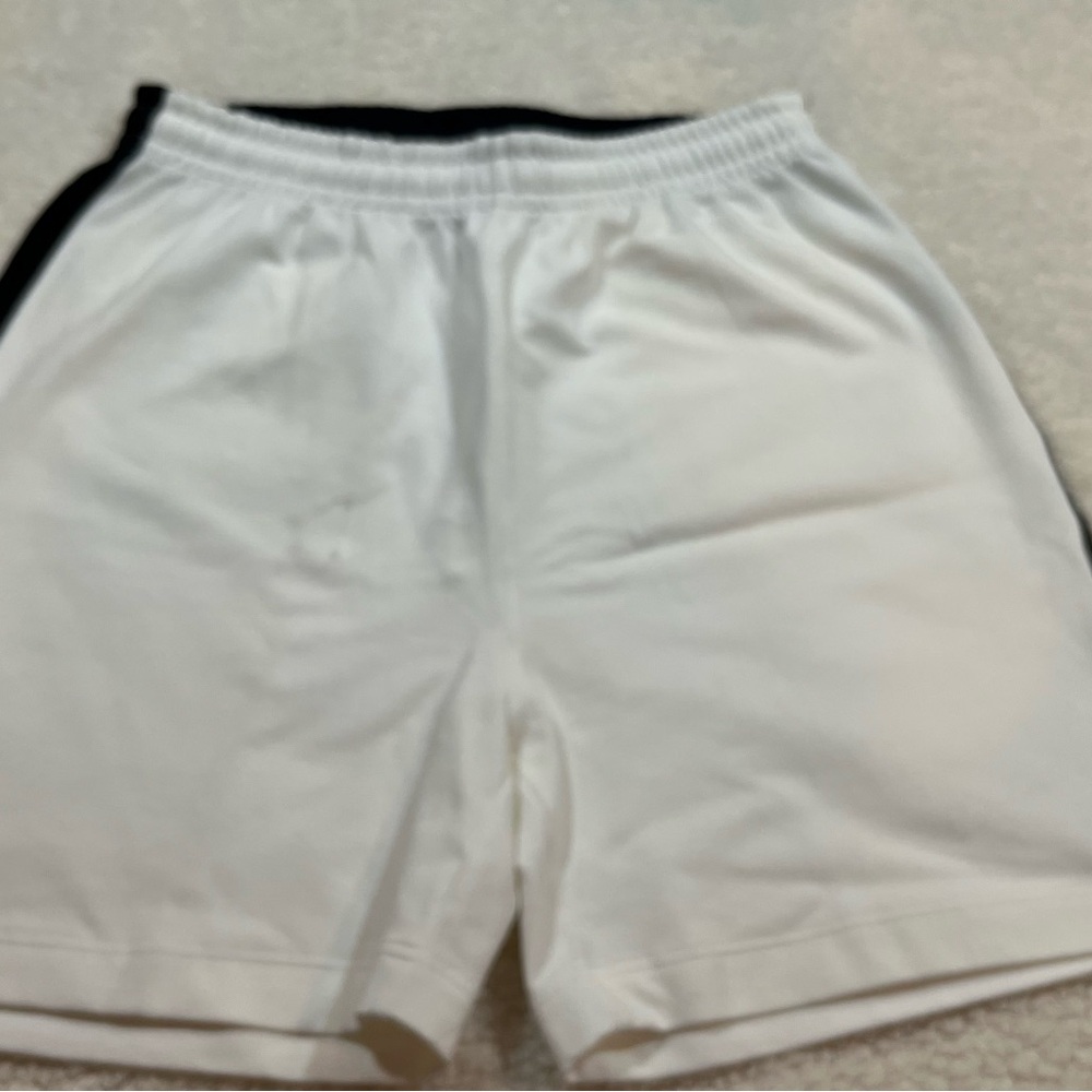 FACONNABLE | White Athletic Shorts with Black Stripe | Size Small